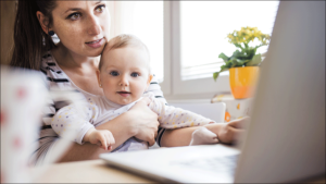 Mother, child, PC